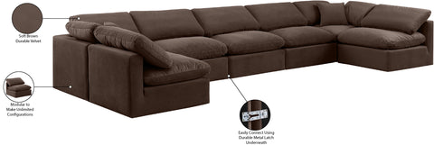 Luxus Brown Velvet Modular Sectional Sec7B