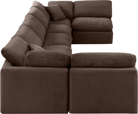 Luxus Brown Velvet Modular Sectional Sec7B