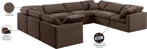 Luxus Brown Velvet Modular Sectional Sec8A