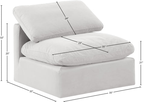 Luxus Cream Velvet Armless Chair Armless