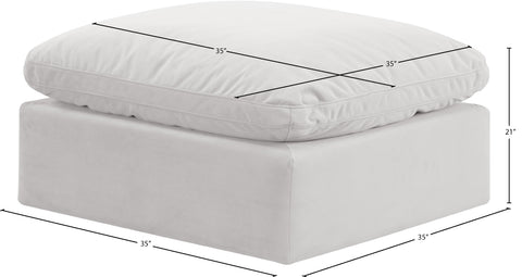Luxus Cream Velvet Ottoman Ott