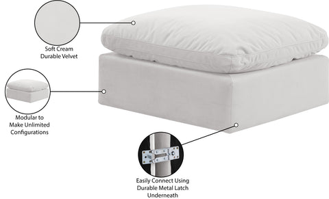 Luxus Cream Velvet Ottoman Ott