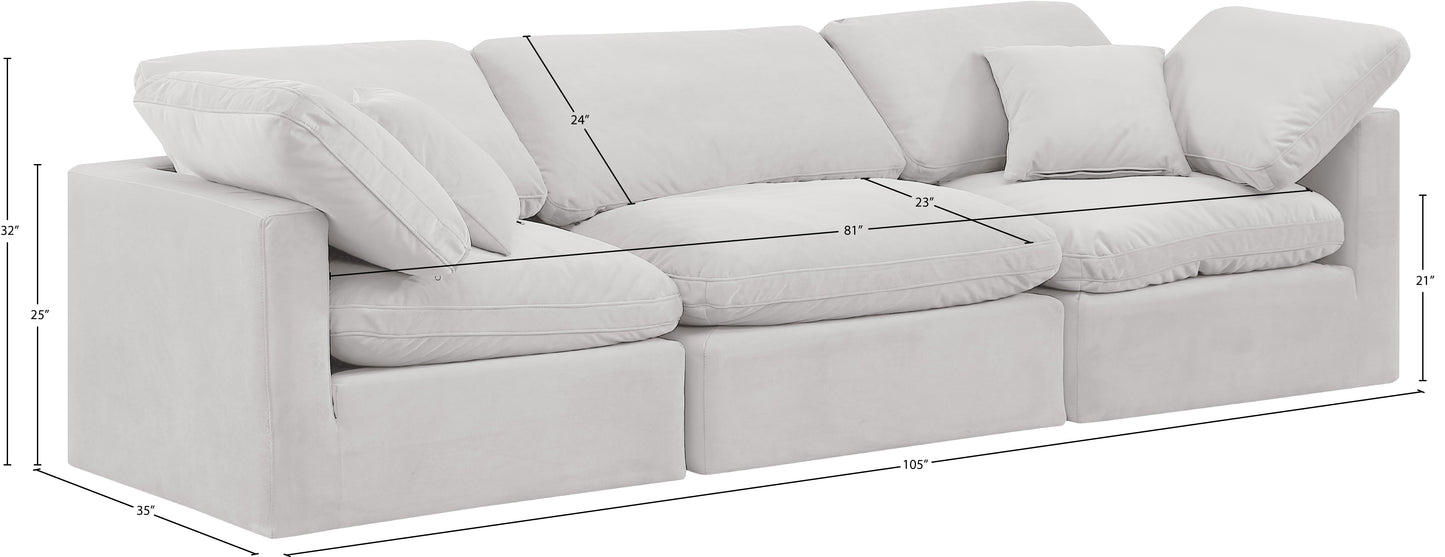 luxus cream velvet modular sofa s105