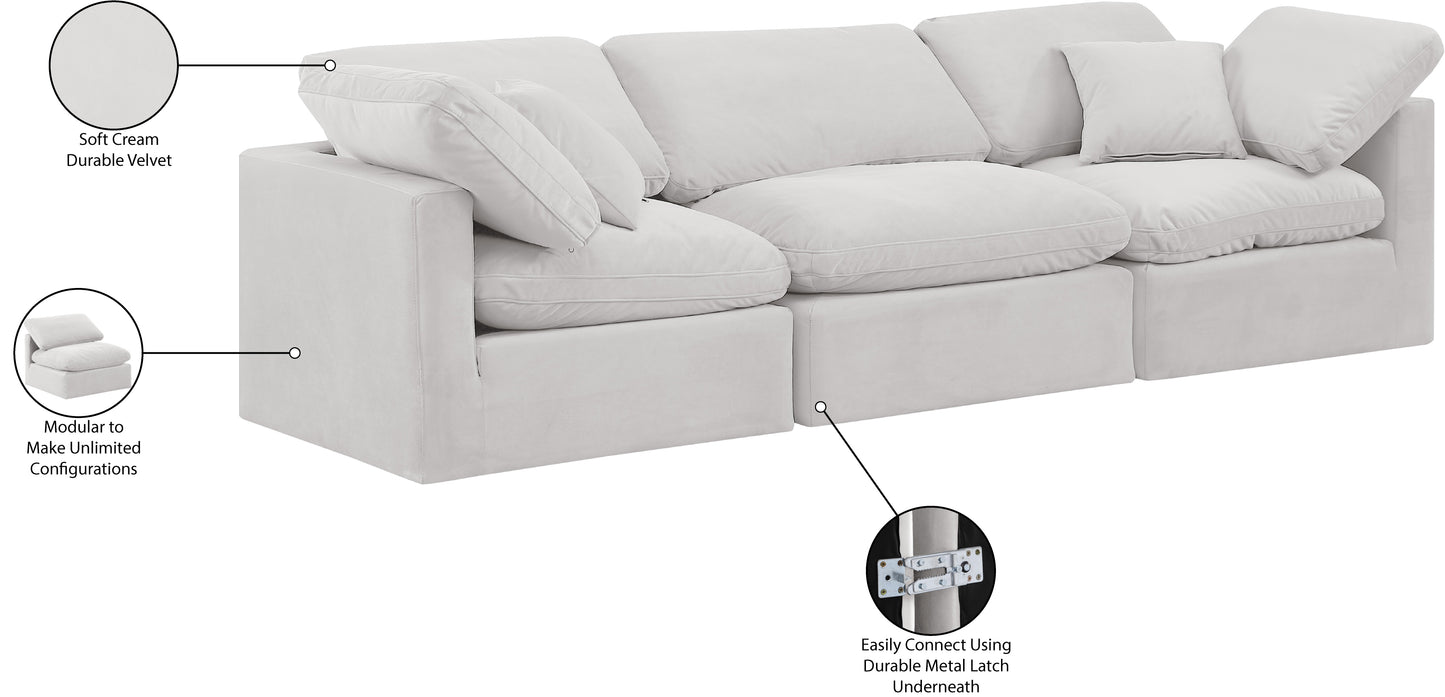 luxus cream velvet modular sofa s105