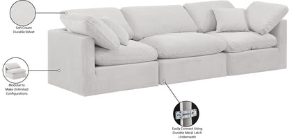 Luxus Cream Velvet Modular Sofa S105