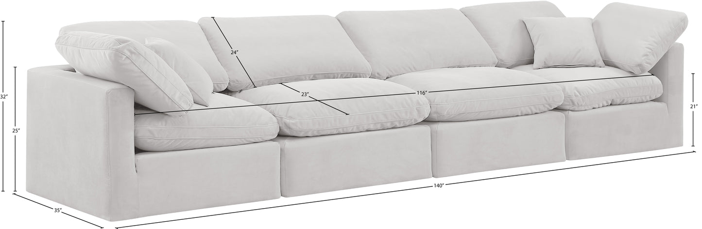 luxus cream velvet modular sofa s140