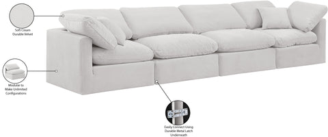 Luxus Cream Velvet Modular Sofa S140
