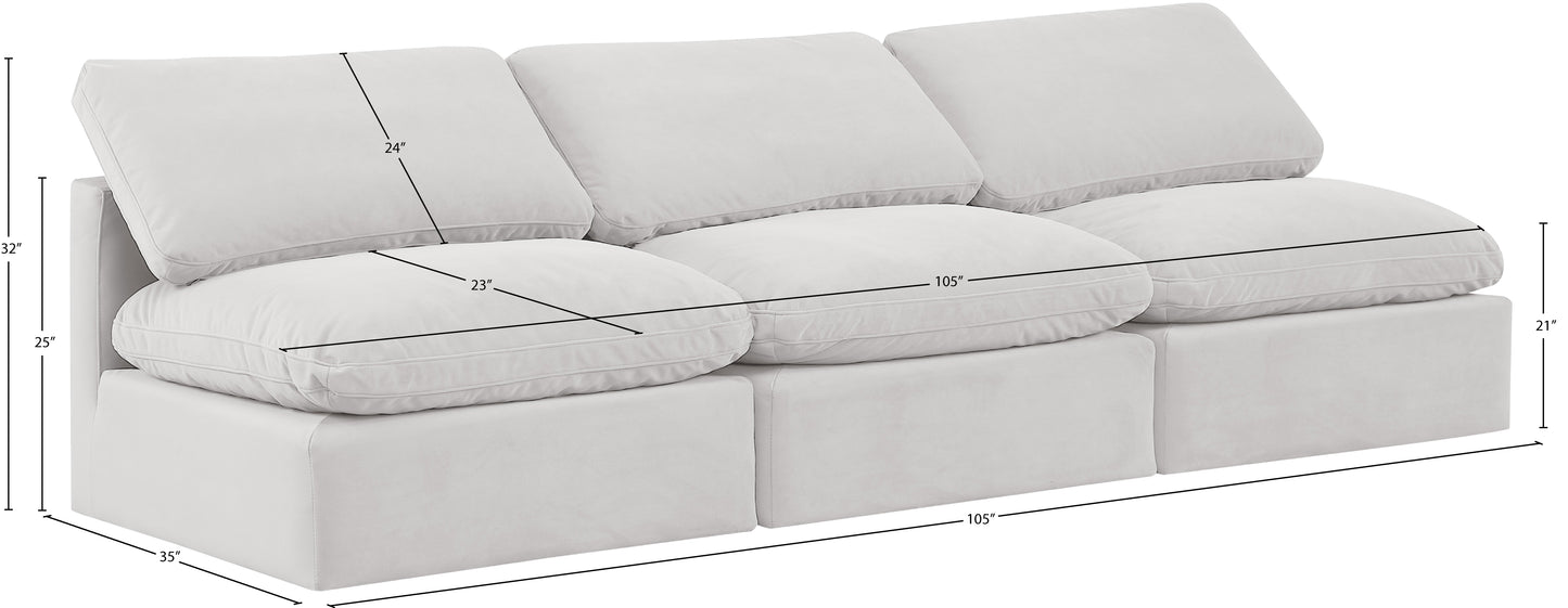 luxus cream velvet modular sofa s3