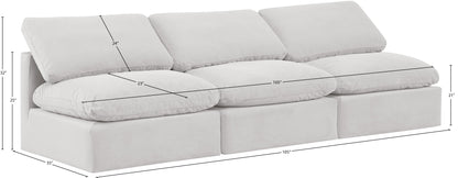 Luxus Cream Velvet Modular Sofa S3