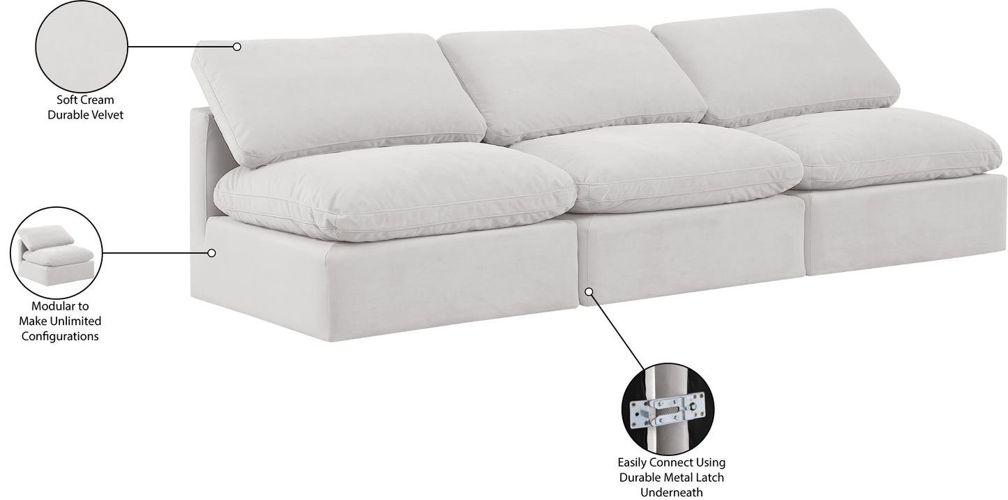 luxus cream velvet modular sofa s3