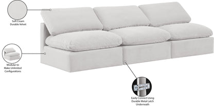 Luxus Cream Velvet Modular Sofa S3