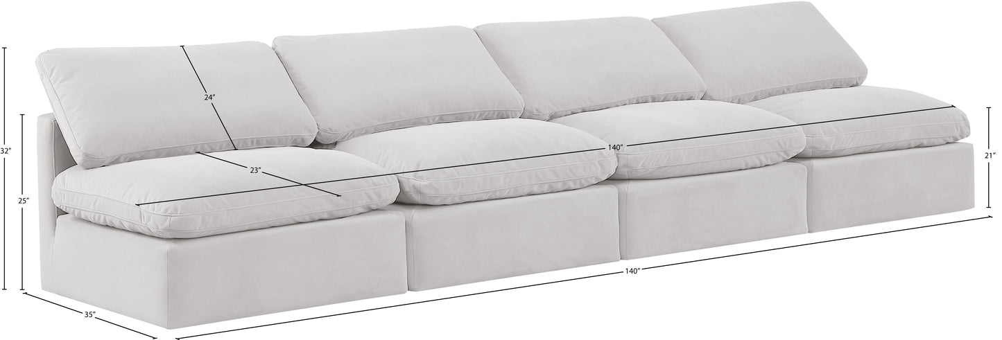 luxus cream velvet modular sofa s4