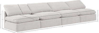 Luxus Cream Velvet Modular Sofa S4