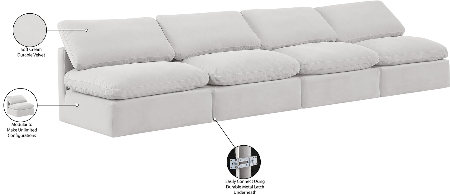 luxus cream velvet modular sofa s4