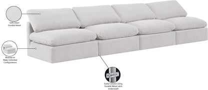 Luxus Cream Velvet Modular Sofa S4