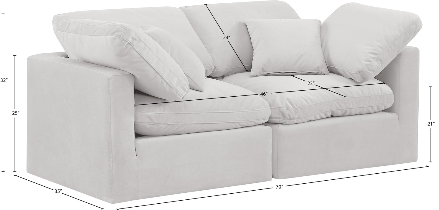 luxus cream velvet modular sofa s70