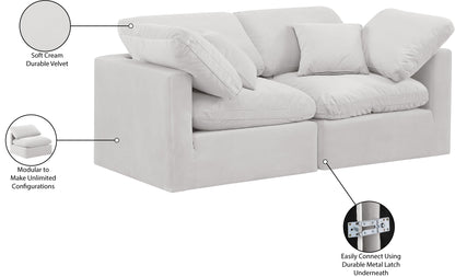 Luxus Cream Velvet Modular Sofa S70