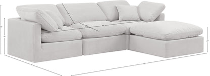 Luxus Cream Velvet Modular Sectional Sec4A