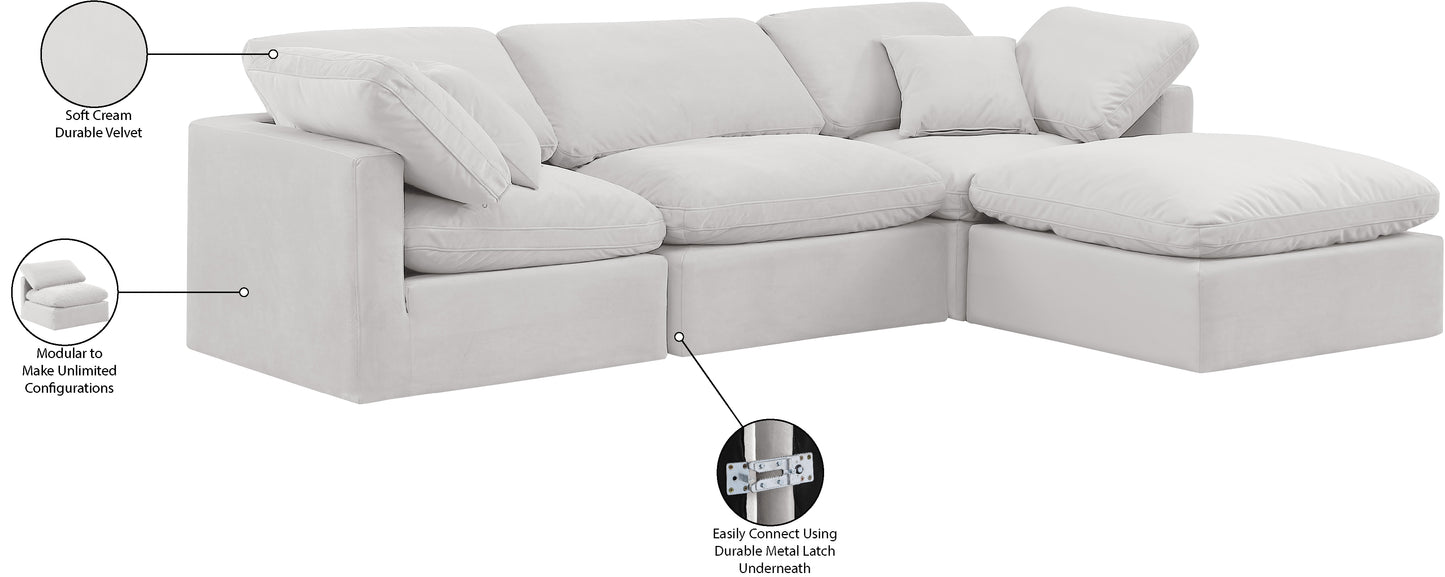 luxus cream velvet modular sectional sec4a