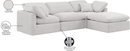 Luxus Cream Velvet Modular Sectional Sec4A