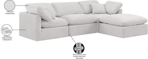 Luxus Cream Velvet Modular Sectional Sec4A