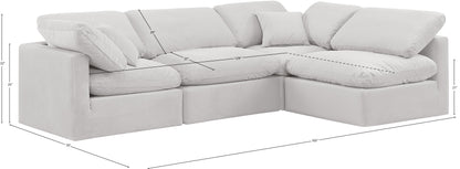 Luxus Cream Velvet Modular Sectional Sec4B