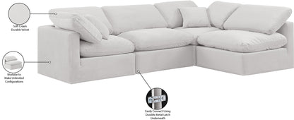 Luxus Cream Velvet Modular Sectional Sec4B