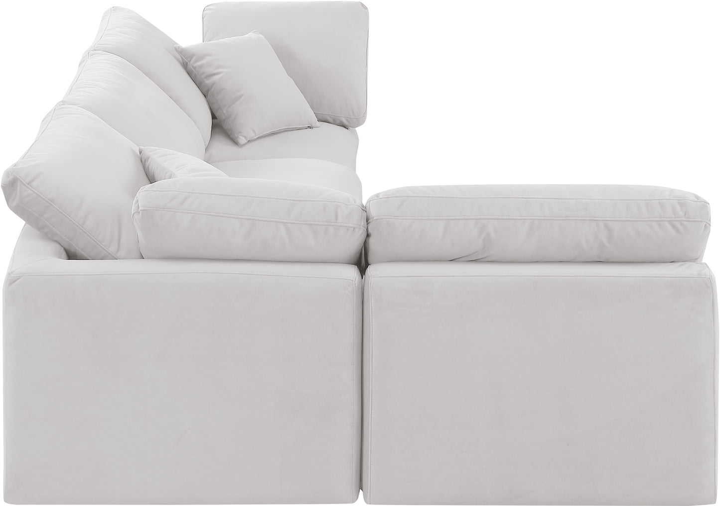 luxus cream velvet modular sectional sec4b