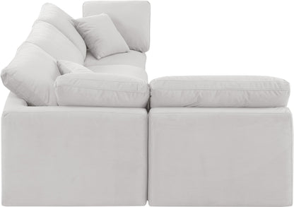 Luxus Cream Velvet Modular Sectional Sec4B