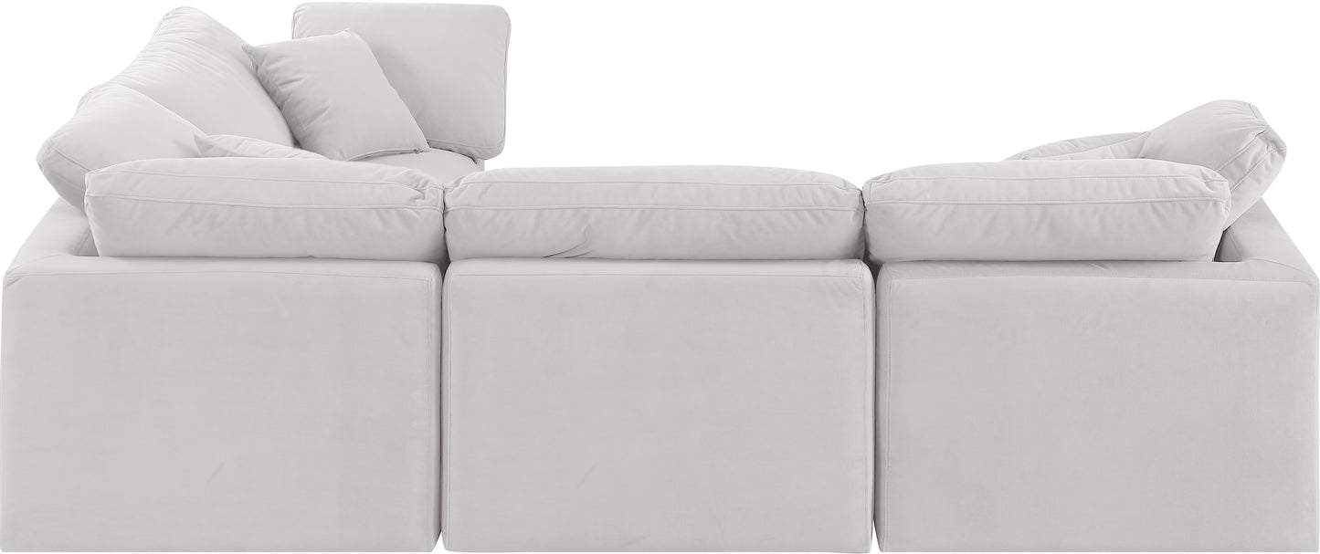 luxus cream velvet modular sectional sec4c