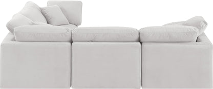 Luxus Cream Velvet Modular Sectional Sec4C