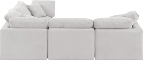 Luxus Cream Velvet Modular Sectional Sec4C
