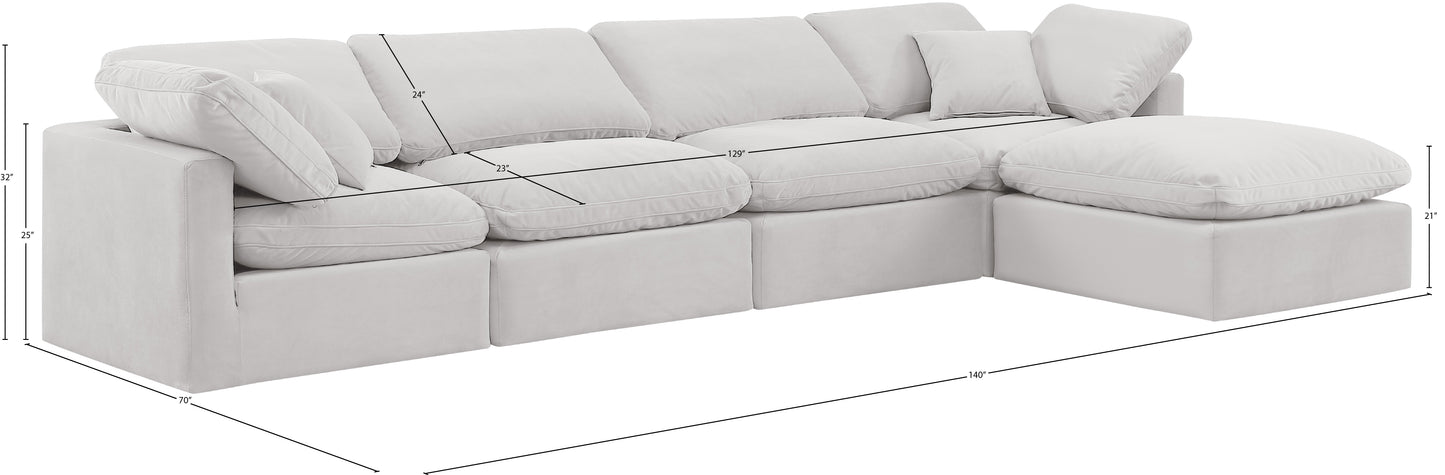 luxus cream velvet modular sectional sec5a