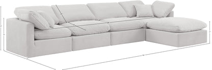 Luxus Cream Velvet Modular Sectional Sec5A