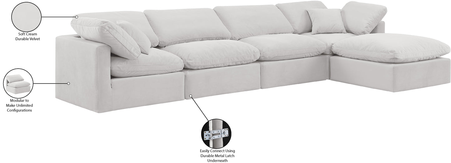 luxus cream velvet modular sectional sec5a