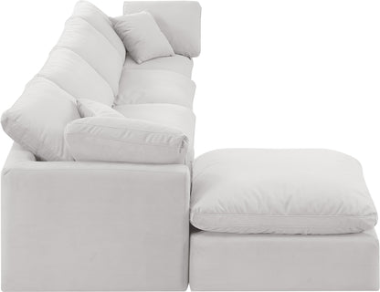 Luxus Cream Velvet Modular Sectional Sec5A