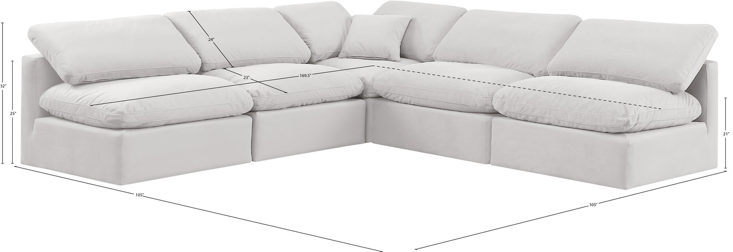 luxus cream velvet modular sectional sec5b