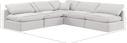 Luxus Cream Velvet Modular Sectional Sec5B