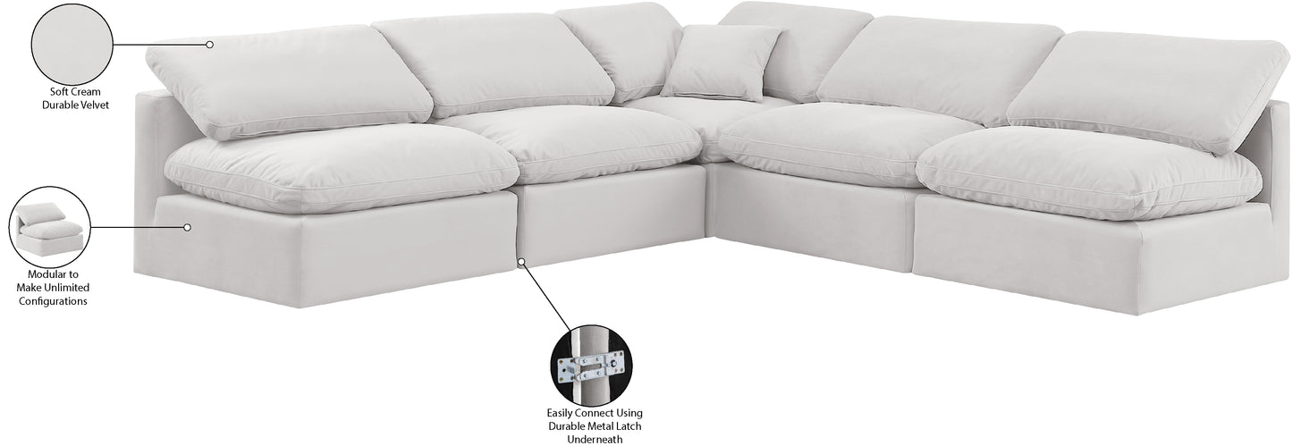 luxus cream velvet modular sectional sec5b