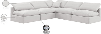 Luxus Cream Velvet Modular Sectional Sec5B