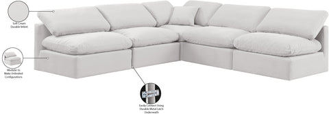 Luxus Cream Velvet Modular Sectional Sec5B