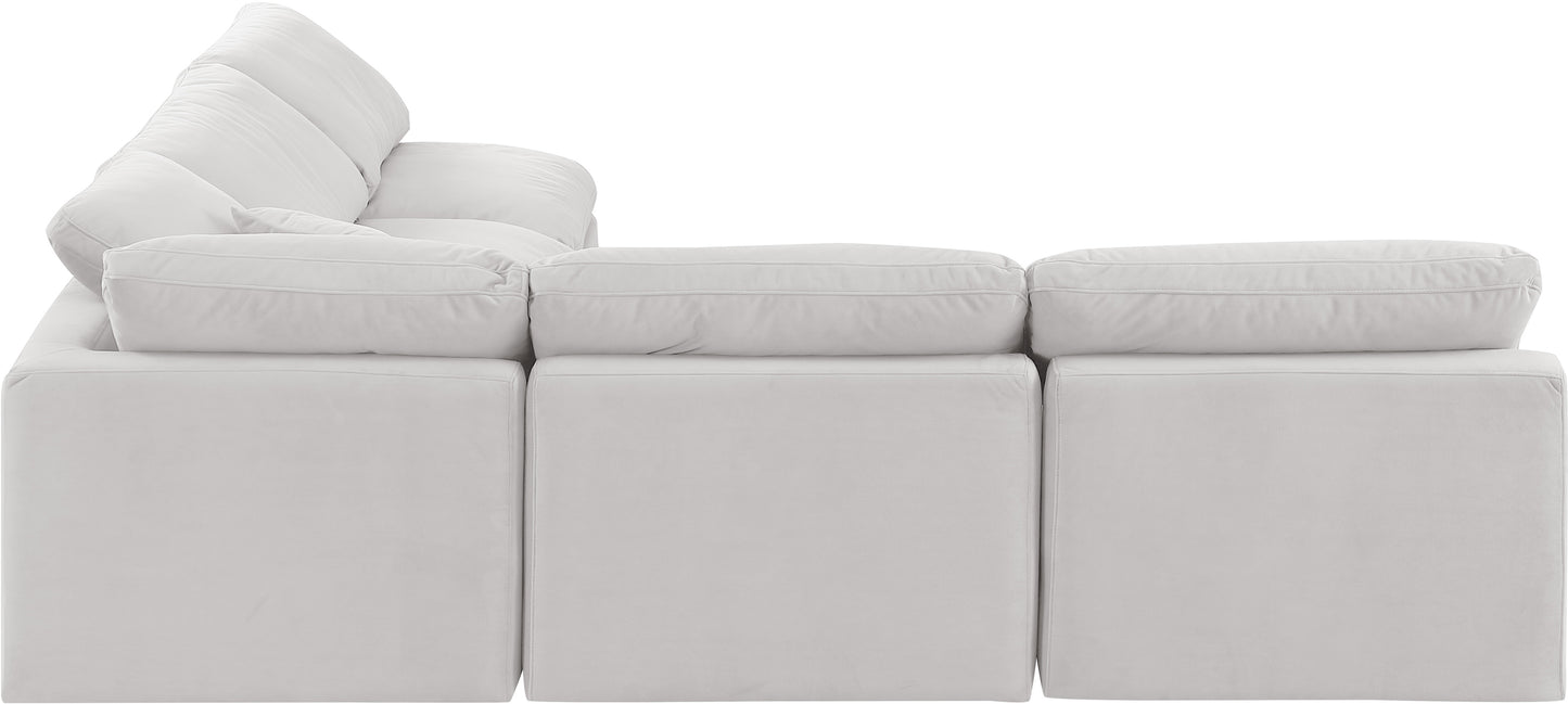 luxus cream velvet modular sectional sec5b