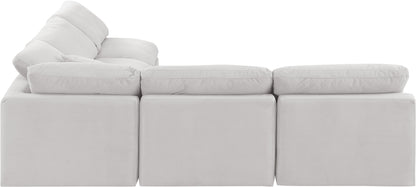 Luxus Cream Velvet Modular Sectional Sec5B