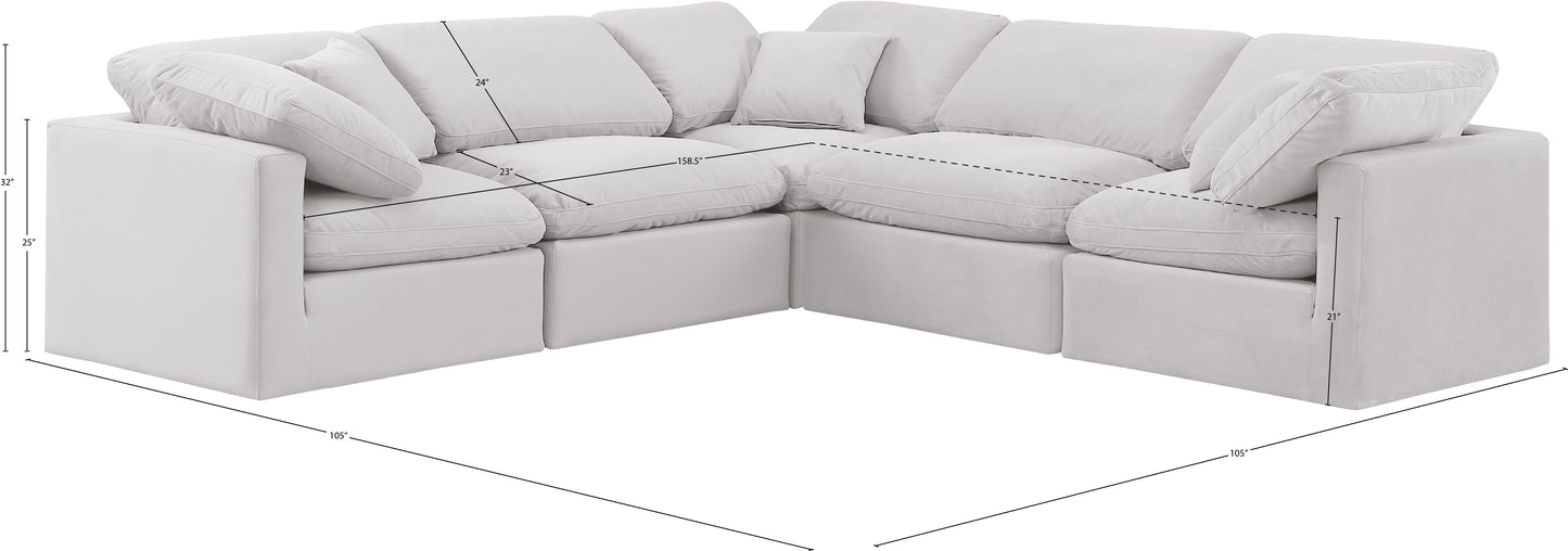 luxus cream velvet modular sectional sec5c