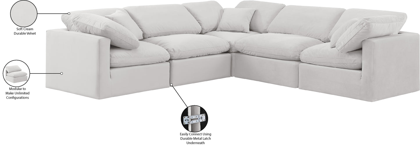 luxus cream velvet modular sectional sec5c