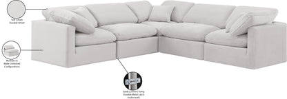 Luxus Cream Velvet Modular Sectional Sec5C