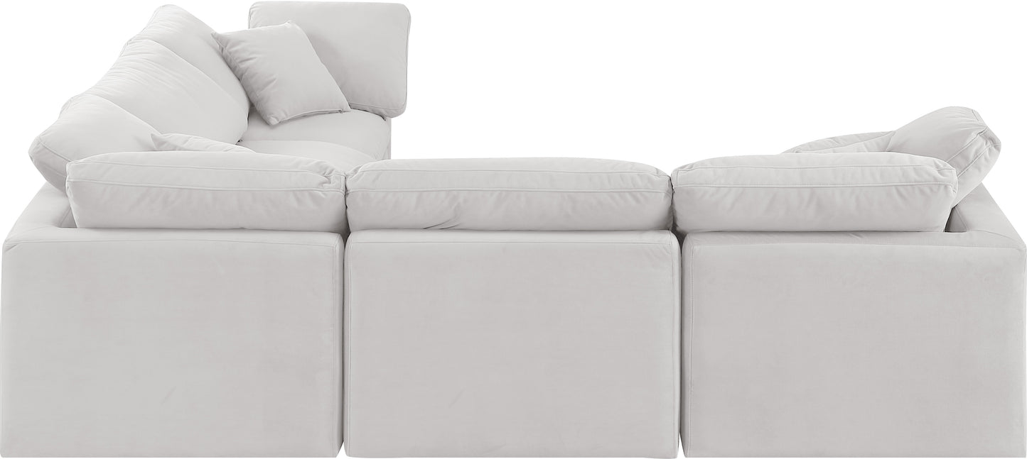 luxus cream velvet modular sectional sec5c