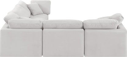 Luxus Cream Velvet Modular Sectional Sec5C