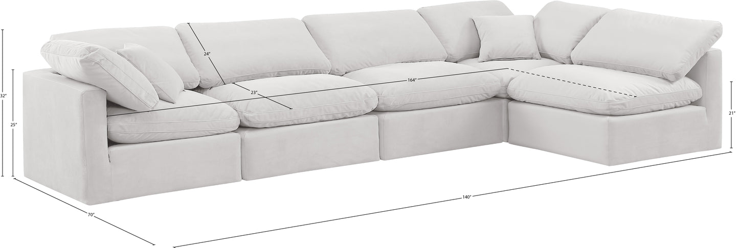 luxus cream velvet modular sectional sec5d