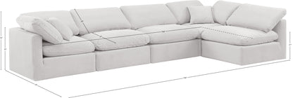 Luxus Cream Velvet Modular Sectional Sec5D